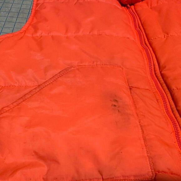 Vintage Camouflage Blaze Orange Zip Vest Men’s XL Extra Large Elkmont Hunting - Picture 8 of 15